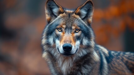 Obraz premium Wolf in Autumn Forest