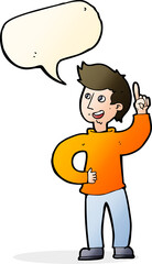 cartoon man with idea with speech bubble