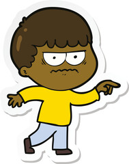sticker of a cartoon annoyed man