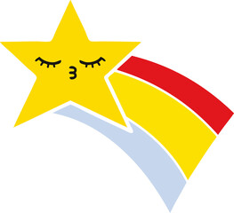 flat color retro cartoon shooting rainbow star