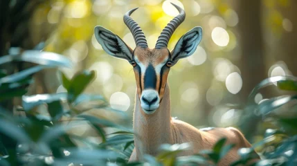 Fotobehang Antelope in a Golden Savanna © ArtCookStudio