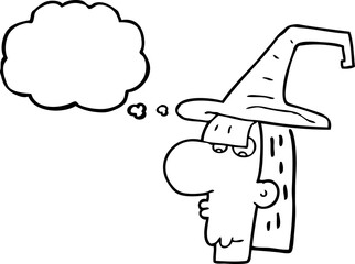 thought bubble cartoon witch head
