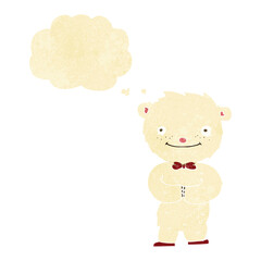 cartoon little polar bear with thought bubble