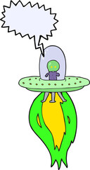 speech bubble cartoon flying saucer