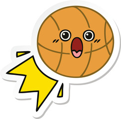 sticker of a cute cartoon basketball