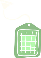 cartoon doodle green tea string bag