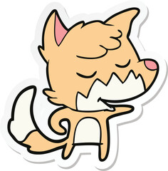 sticker of a friendly cartoon fox