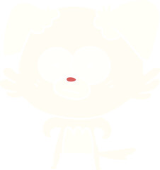 nervous dog flat color style cartoon