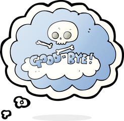 thought bubble cartoon good-bye symbol