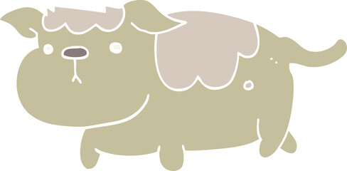 flat color style cartoon dog