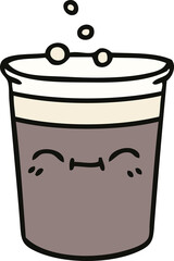 quirky hand drawn cartoon glass of stout