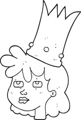 black and white cartoon queen