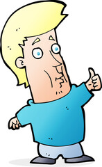 cartoon man giving thumbs up sign
