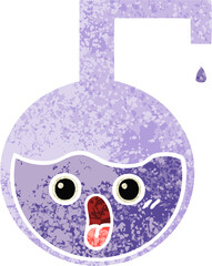retro illustration style cartoon science experiment