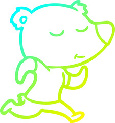 cold gradient line drawing happy cartoon polar bear