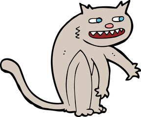 cartoon happy cat