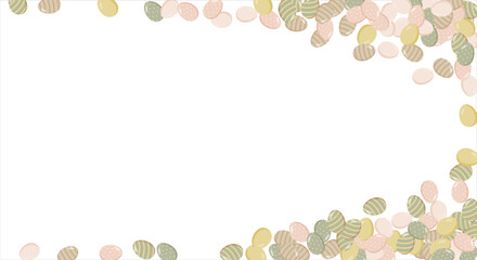 Happy Easter Banner. Pattern of eggs, flowers and twigs. For card, banner, poster, flyer, and web. Spring Festival. Vector illustration