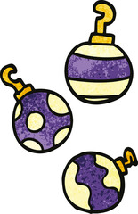 cartoon doodle xmas baubles