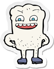 sticker of a cartoon happy tooth