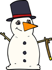 cartoon doodle snowman