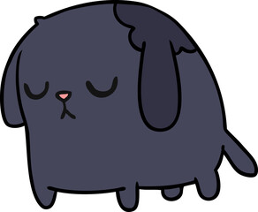 cartoon of cute sad kawaii dog