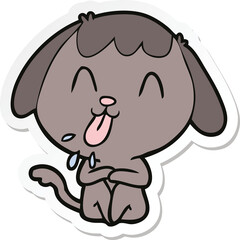 sticker of a cute cartoon dog