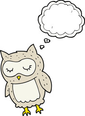 thought bubble cartoon owl