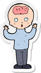 sticker of a cartoon genius