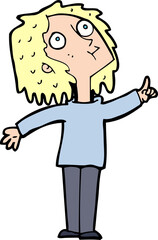 cartoon curious woman