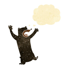cartoon black bear with thought bubble