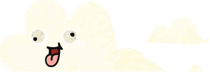 retro illustration style cartoon clouds