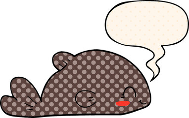 cartoon fish and speech bubble in comic book style