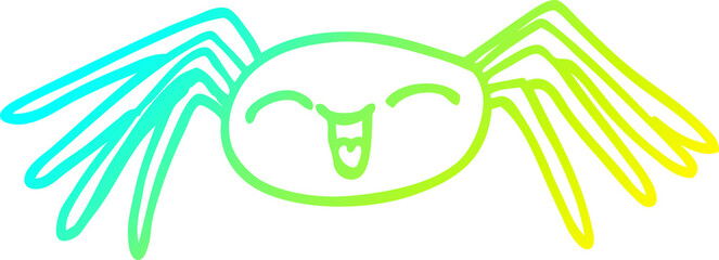 cold gradient line drawing cartoon happy spider