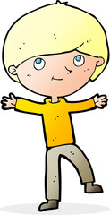cartoon excited boy
