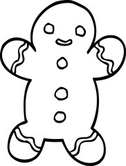 line drawing cartoon gingerbread man