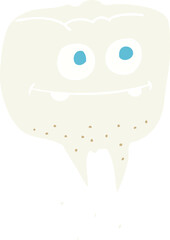 flat color illustration of a cartoon tooth