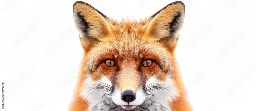 Canvas Prints Isolated red fox head on white background.