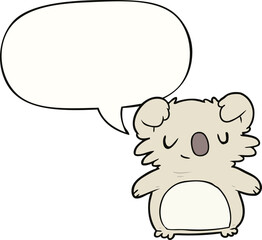 cute cartoon koala and speech bubble
