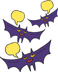 speech bubble cartoon halloween bat