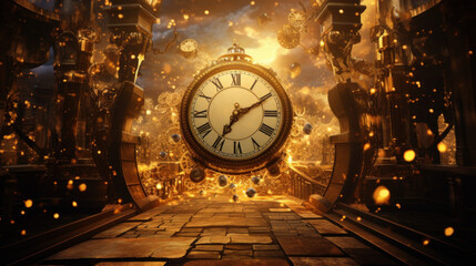 Steampunk inspired New Year's countdown
