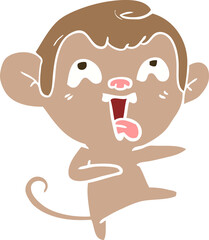 crazy flat color style cartoon monkey