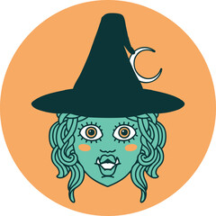 half orc witch character face icon