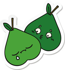 sticker of a cute cartoon pears