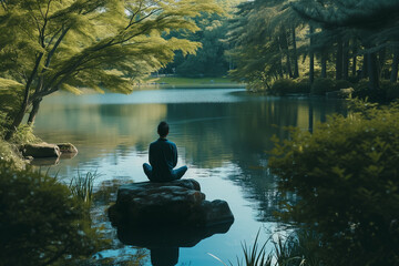  — Today at 20:23
A serene image of someone in a peaceful pose, meditating in a tranquil environment by a lakeside.