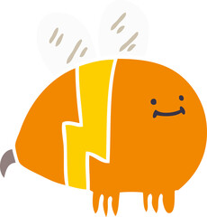 quirky hand drawn cartoon bumblebee