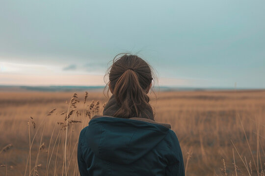 candid photo of someone gazing at a distant horizon, portraying the yearning and introspection inherent in the search for direction
