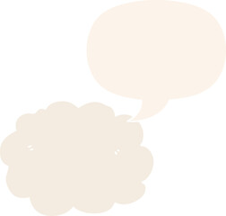 cartoon cloud and speech bubble in retro style