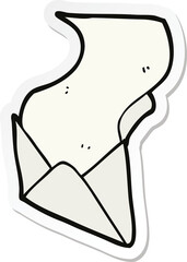 sticker of a cartoon letter and envelope