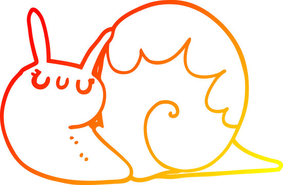 recommend clip art: warm gradient line drawing cute cartoon snail