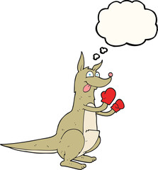 thought bubble cartoon boxing kangaroo